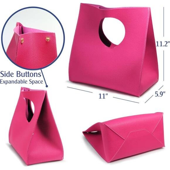 Vintage Minimalist Style Soft Pu Leather Handbag Clutch Small Tote - Picture 2 of 7